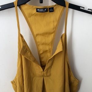 Mustard Yellow HALTER TOP Exposed Back SZ M
